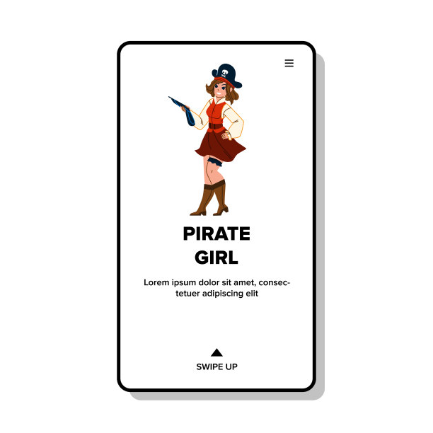 万圣节派对上的海盗女孩图片下载