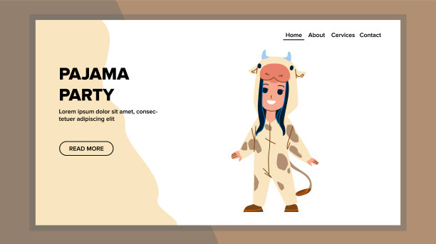 睡衣派对享受小女孩图片下载