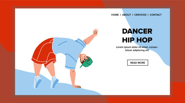 在街上表演舞蹈的嘻哈舞者图片下载