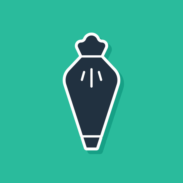 蓝色糕点袋装饰蛋糕与奶油图标图片下载