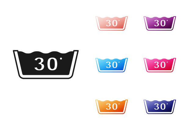 黑色洗涤30摄氏度图标图片下载