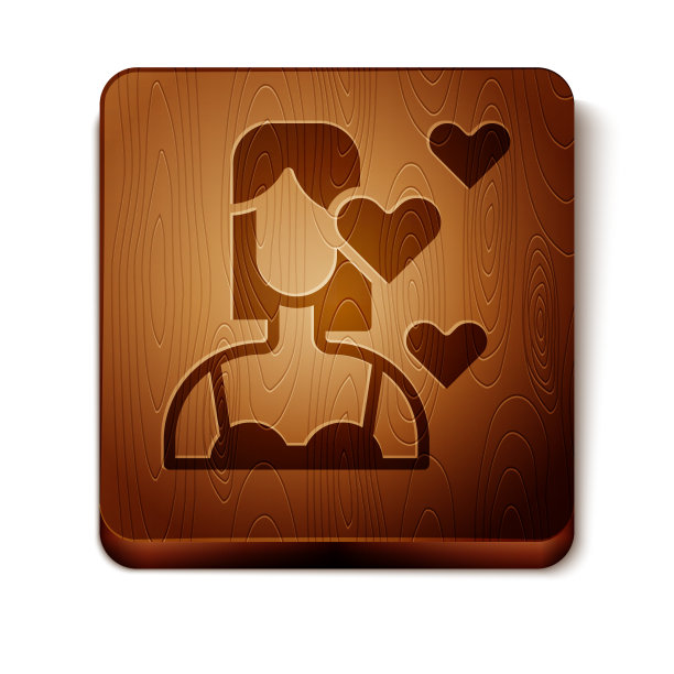 棕色爱自己的icon孤立在白色上图片下载