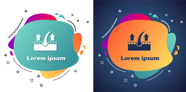 白色人类毛囊图标孤立上白色图片下载