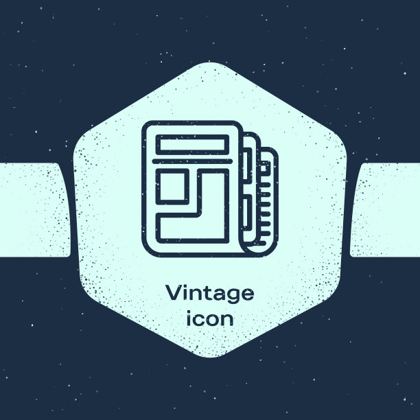 Grunge line股市新闻图标孤立上图片下载