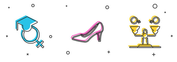 设置教师女鞋和性别平等图标图片下载