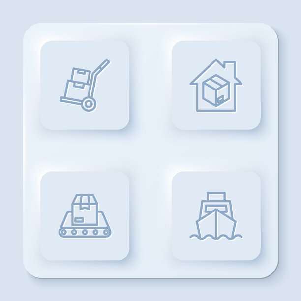 集线手推车及箱子送货上门图片下载