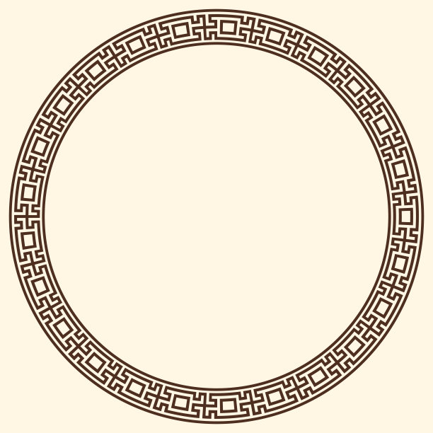 希腊钥匙图案，圆框。装饰古代漫步图片下载