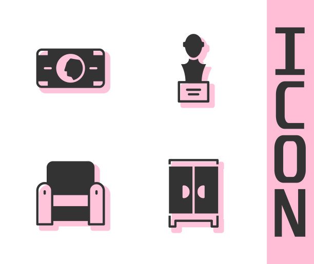 设衣柜叠放纸钱现金扶手椅图片下载