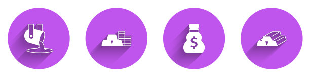 将熔化的金子用金条浇铸成金币图片下载