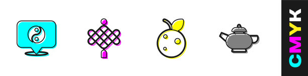 集阴阳符号中国纸灯笼桃图片下载