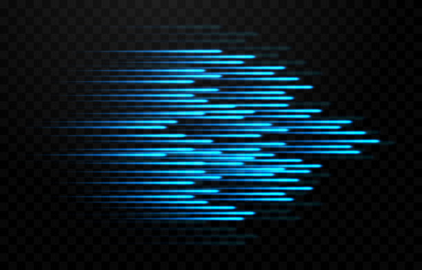 矢量速度光线。孤立的透明背景上的光路。蓝线代表光速。光的效果。图片下载