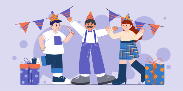 一群人在家庭聚会在卡通人物图片下载