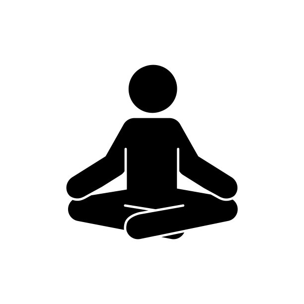 瑜伽象形图标人。瑜伽姿势，冥想练习，象形人放松。健康、冥想、专心的象征。图片下载