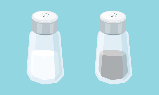 盐和胡椒对透明玻璃摇瓶图片下载