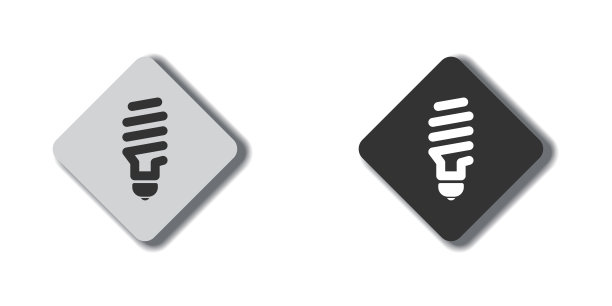 节能荧光灯泡图标。平面向量插图。图片下载