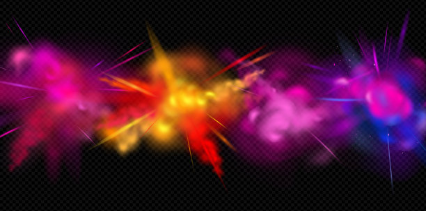 逼真的彩色喷溅概念图片下载