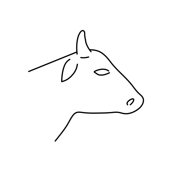 牛的头。农场动物的线性标志。图片下载