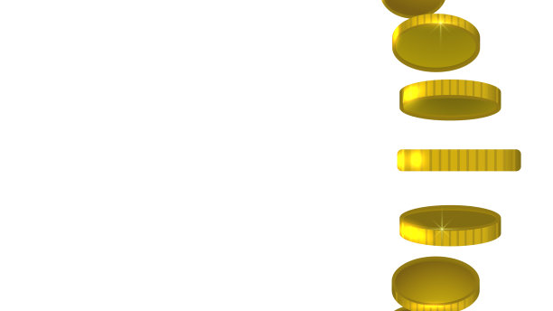 白色背景的金币和文字图片下载
