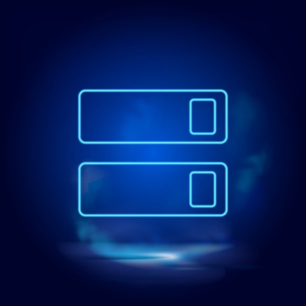 烟雾效果霓虹灯风格矢量图标，启用，打开，切换霓虹灯图标。图片下载