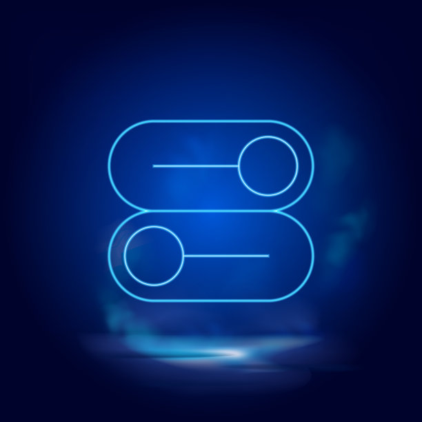 烟雾效果霓虹灯风格矢量图标，开关，切换器，选项霓虹灯图标。图片下载