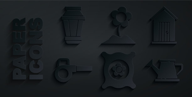 Set pack装满种子的植物农舍的叶子图片下载