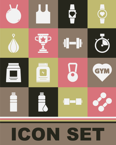 设置哑铃健身中心心脏秒表图片下载