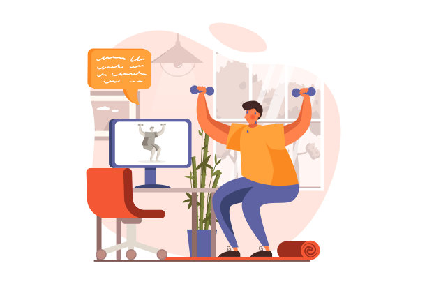 健身网概念在扁平化的设计男人做图片下载