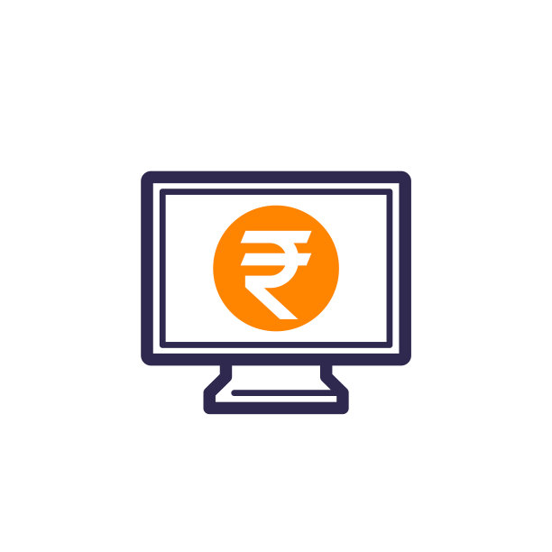 印度卢比的互联网银行图标图片下载