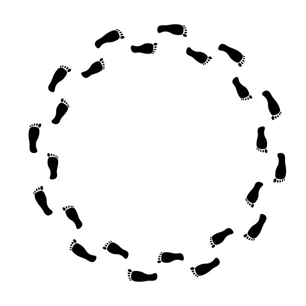 圆的脚印设计元素图片下载