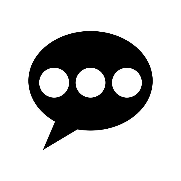 黑色语音气泡图标图片下载