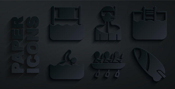 集独木舟划艇团队运动和游泳池图片下载