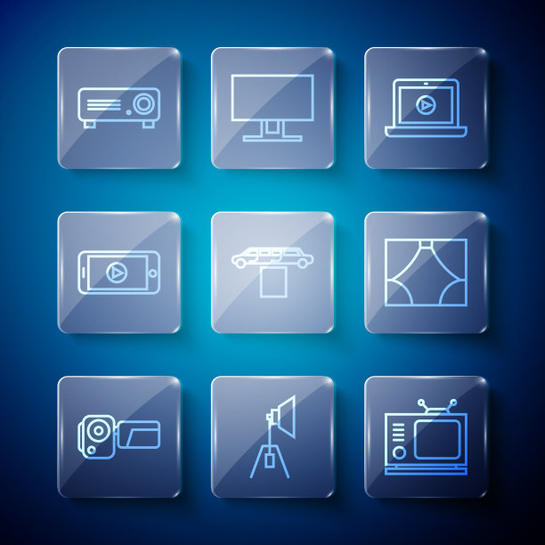 设置线电影相机电影聚光灯复古电视图片下载