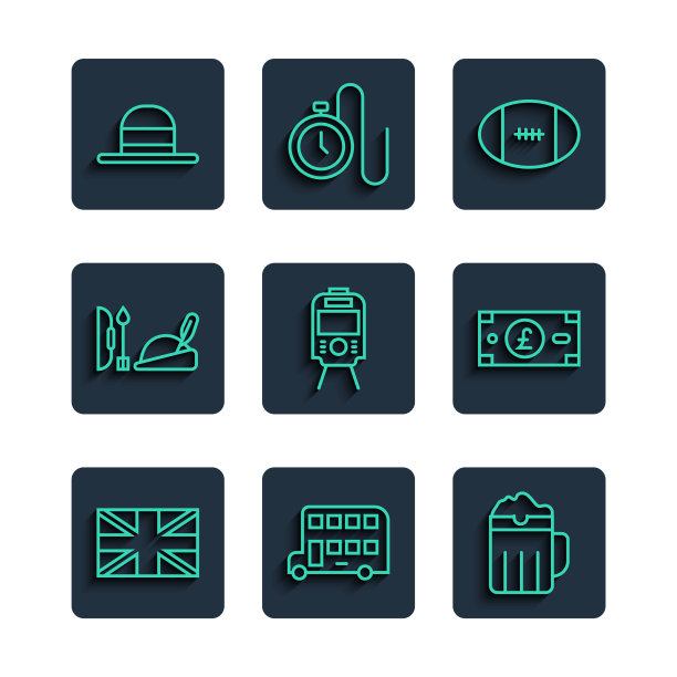 悬挂英国双层巴士线旗图片下载