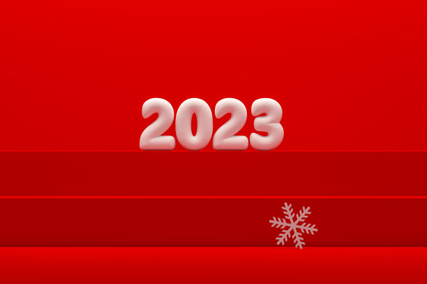 2023圣诞新年产品展示楼梯裙台红色背景图片下载