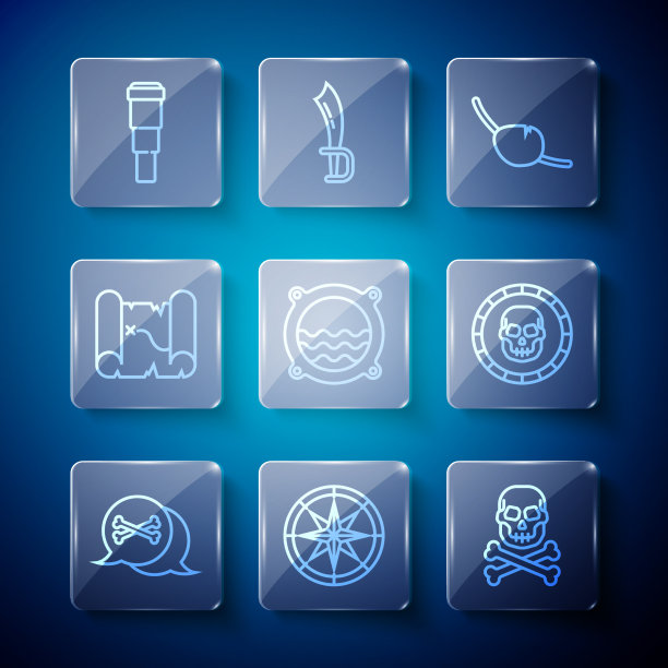 设定线位置海盗罗盘头骨图片下载