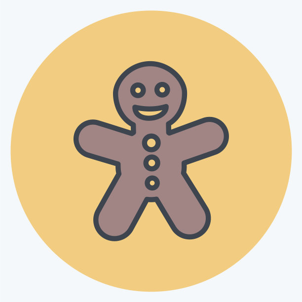 图标姜饼人适合蜜蜂农场的颜色图片下载