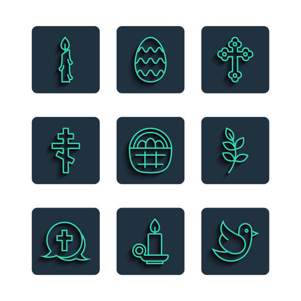 设置行基督教十字架燃烧蜡烛在图片下载