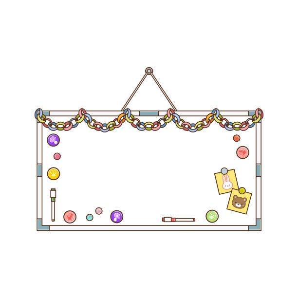 有装饰的白板插图图片下载