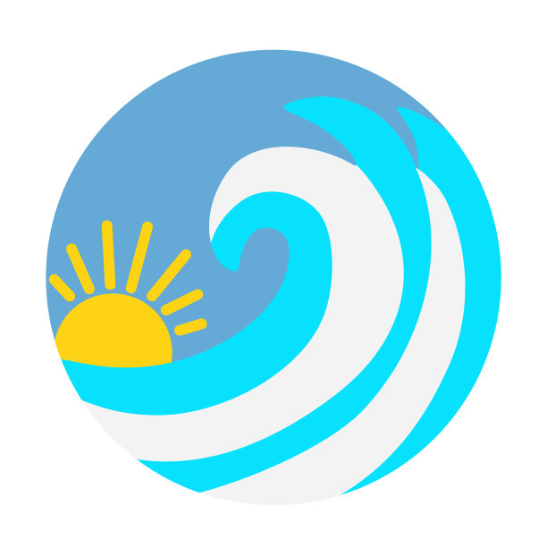 夏天徽章阳光和海浪海上假期完美图片下载