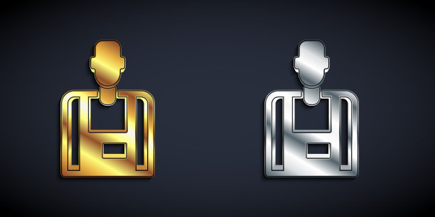 金银卖家图标孤立在黑色上图片下载