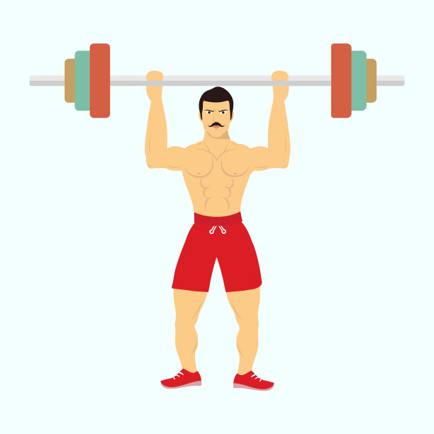 举重运动员举起杠铃图片下载