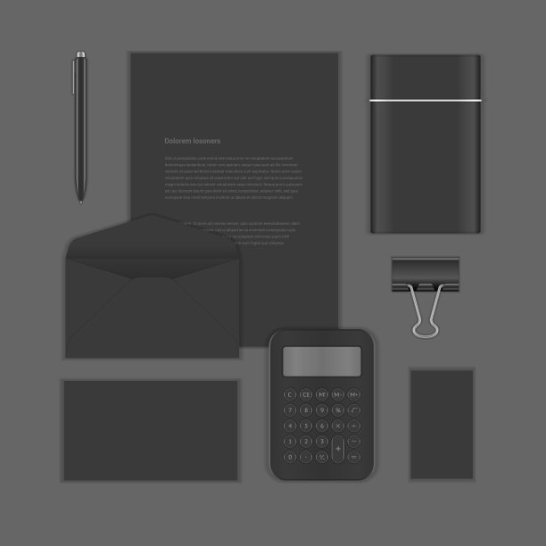 俯视图收集现实的黑色业务图片下载