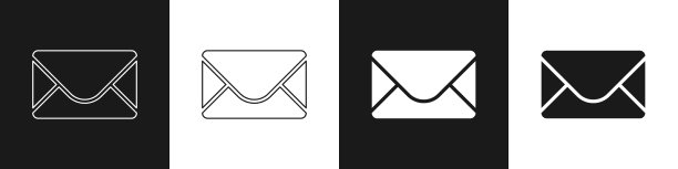 设置邮件和电子邮件图标隔离在黑色和图片下载