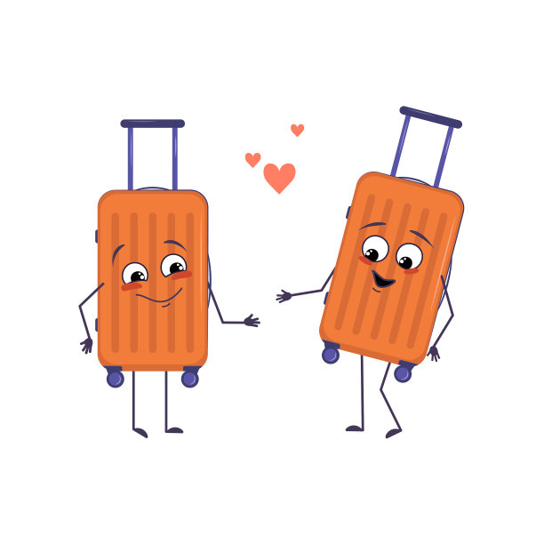 可爱的带着爱的度假行李箱图片下载