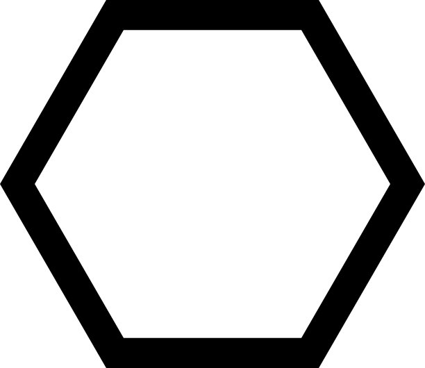六边形形状符号图标轮廓笔画为图片下载