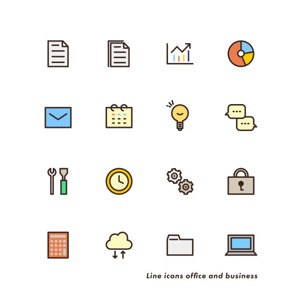 办公室和业务图标集图片下载