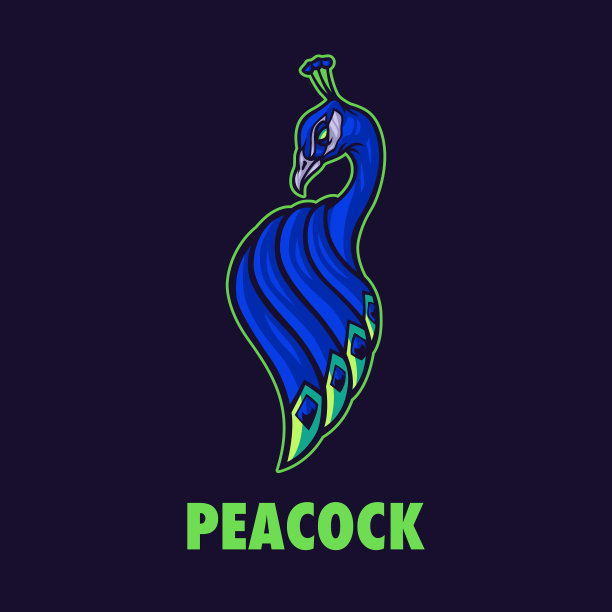 孔雀吉祥物标志图片下载