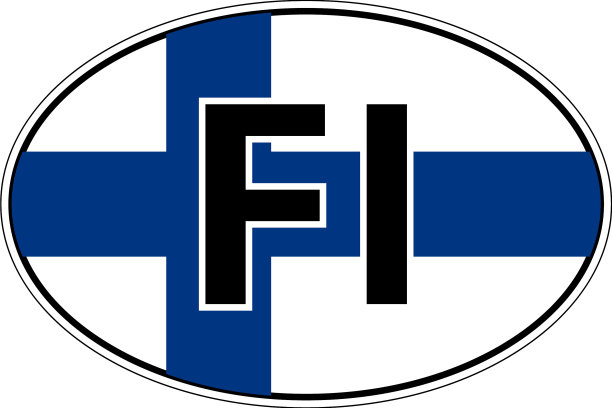 芬兰fi标志贴纸在汽车上图片下载