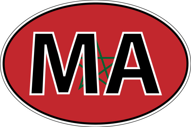 摩洛哥马王国国旗标签贴纸车图片下载