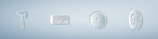 设置木斧原木圆锯片和树图片下载